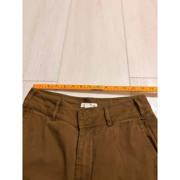 Good American Good Skate Cotton Wide Leg Trouser Pants Sz 0 / 25 - Brown GSKP531 - Picture 6 of 7